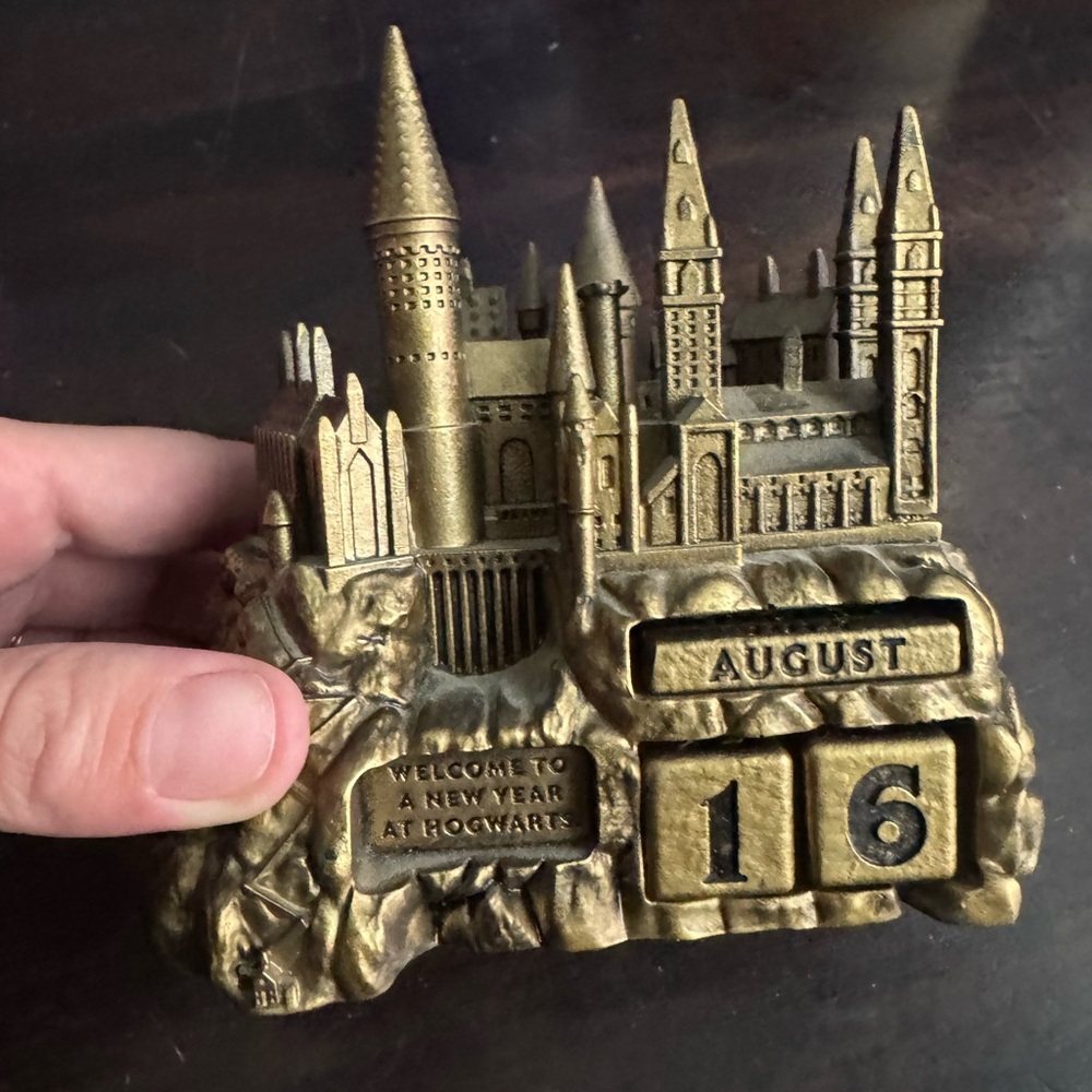 SOLD - Gold Hogwarts Castle Perpetual Calendar